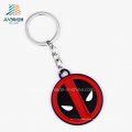 Suporte feito sob encomenda Keychain da moeda do metal do logotipo de Deadpool do esmalte de 30mm para o presente relativo à promoção